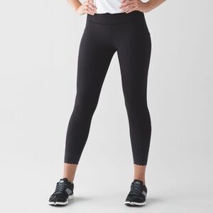 Lululemon Black Tight Stuff Scalloped Luxtreme Leggings
